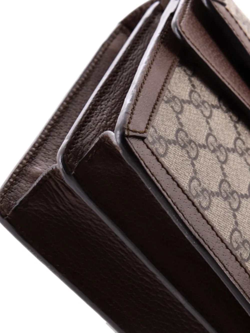 Pre-owned Gucci Dionysus Top Handle Chain Bag Gg Coated Canvas Small Satchel In Brown