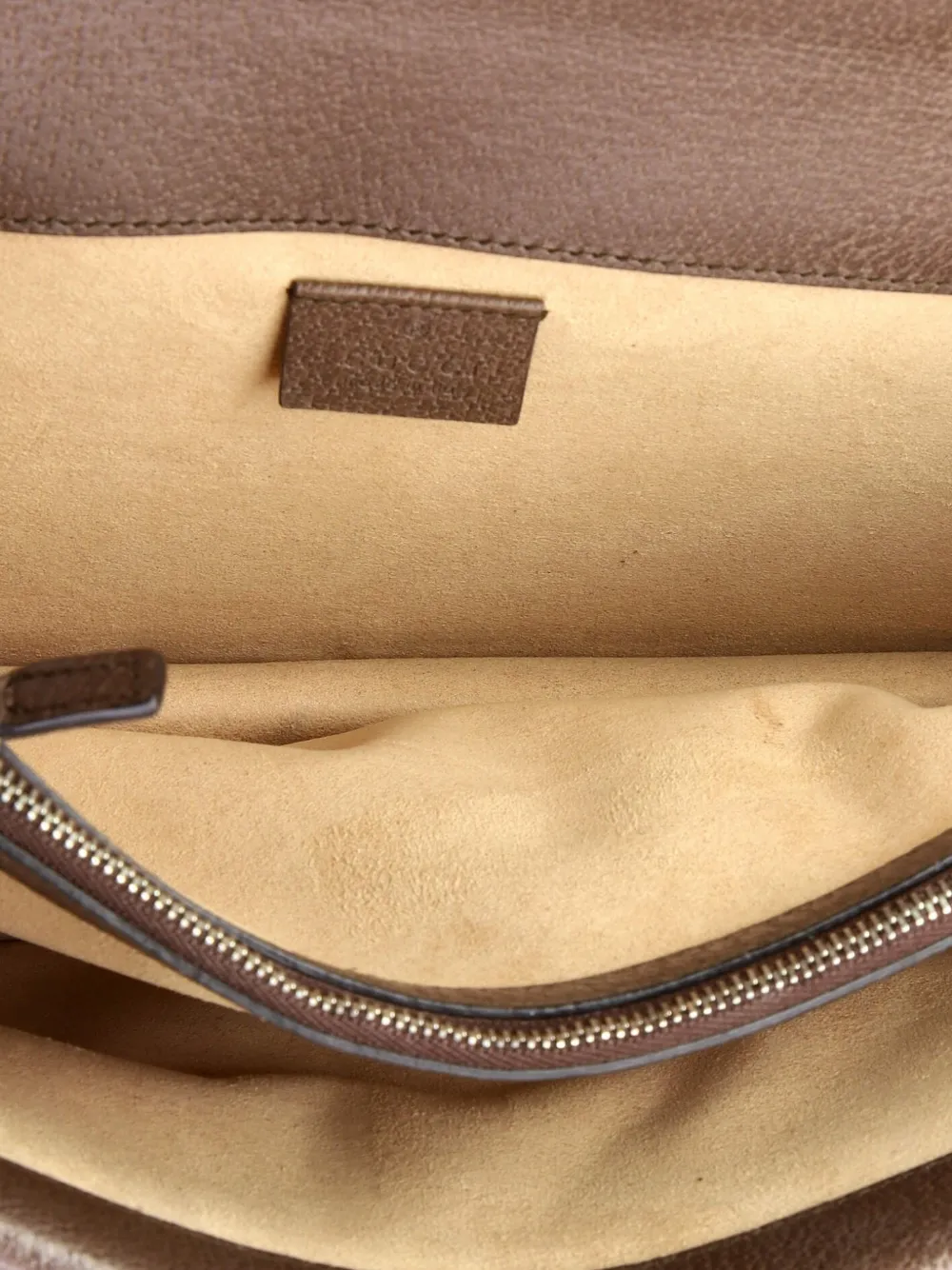 Pre-owned Gucci Dionysus Top Handle Chain Bag Gg Coated Canvas Small Satchel In Brown