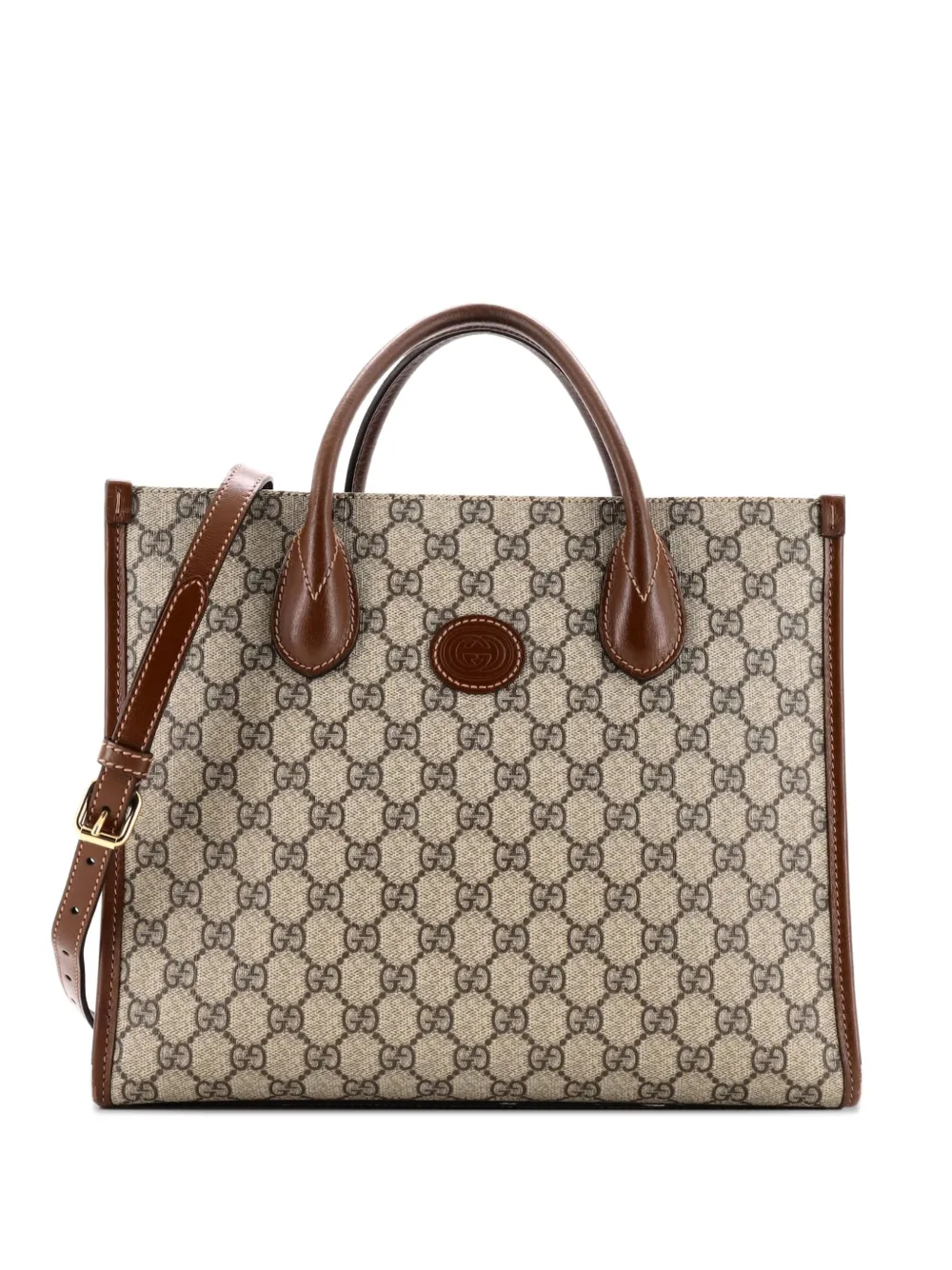 Gucci Pre-Owned Structured Top Handle Open Tote GG Coated Canvas Small shoulder bag - Marrone