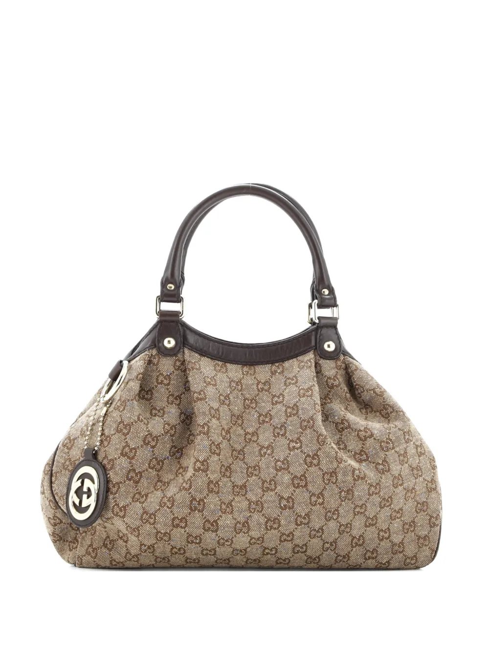 Pre-owned Gucci Sukey Gg Canvas Medium Tote Bag In Brown