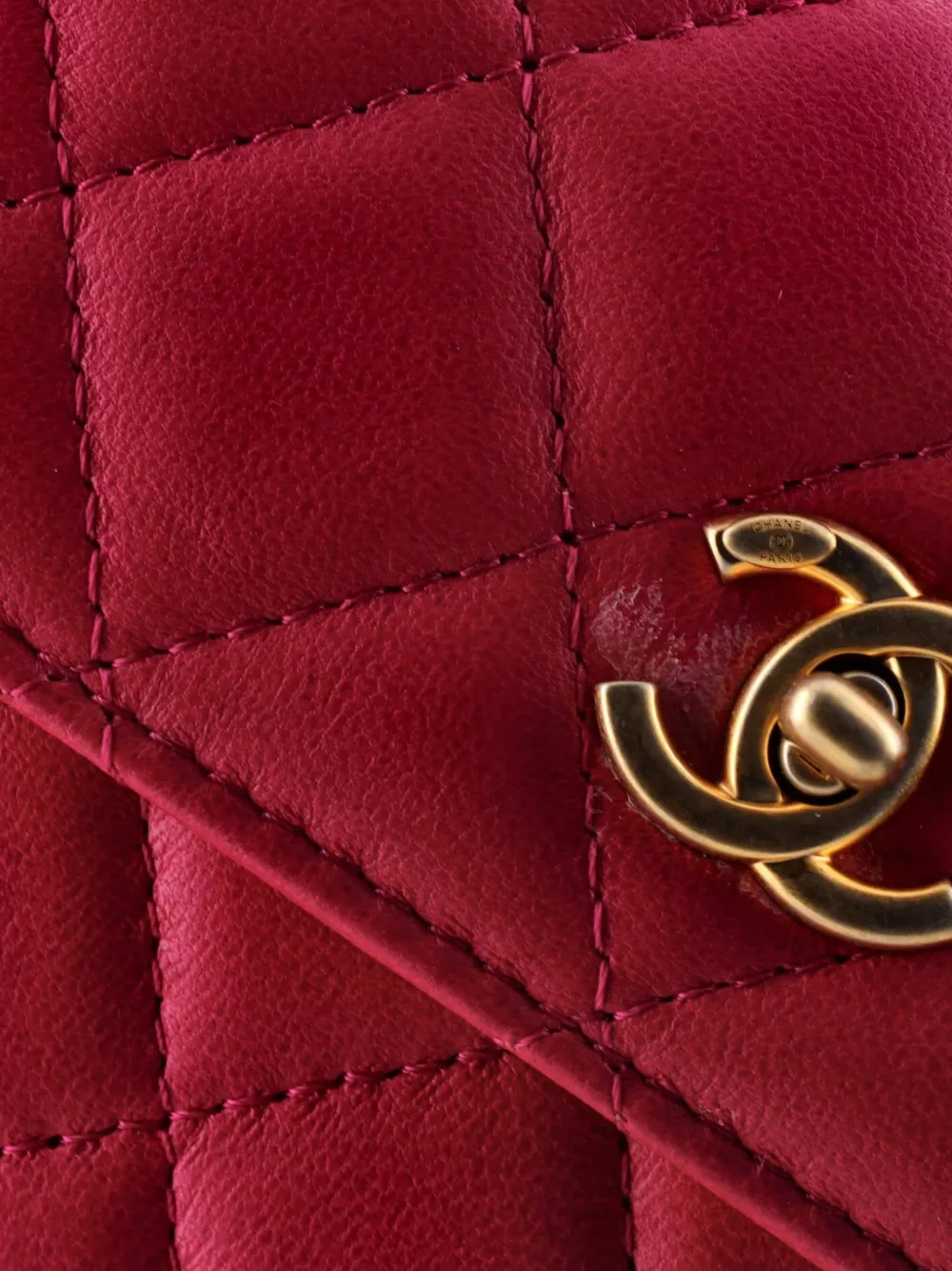 CHANEL Pre-owned Pearl Crush Flap Clutch With Chain Quilted Lambskin Mini Crossbody Bag In Pink