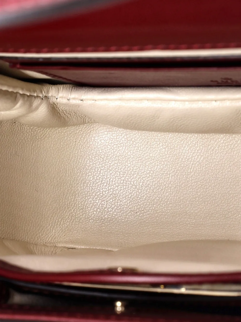 GUCCI Pre-owned Bamboo 1947 Logo Top Handle Bag Embossed Patent Mini Satchel In Red