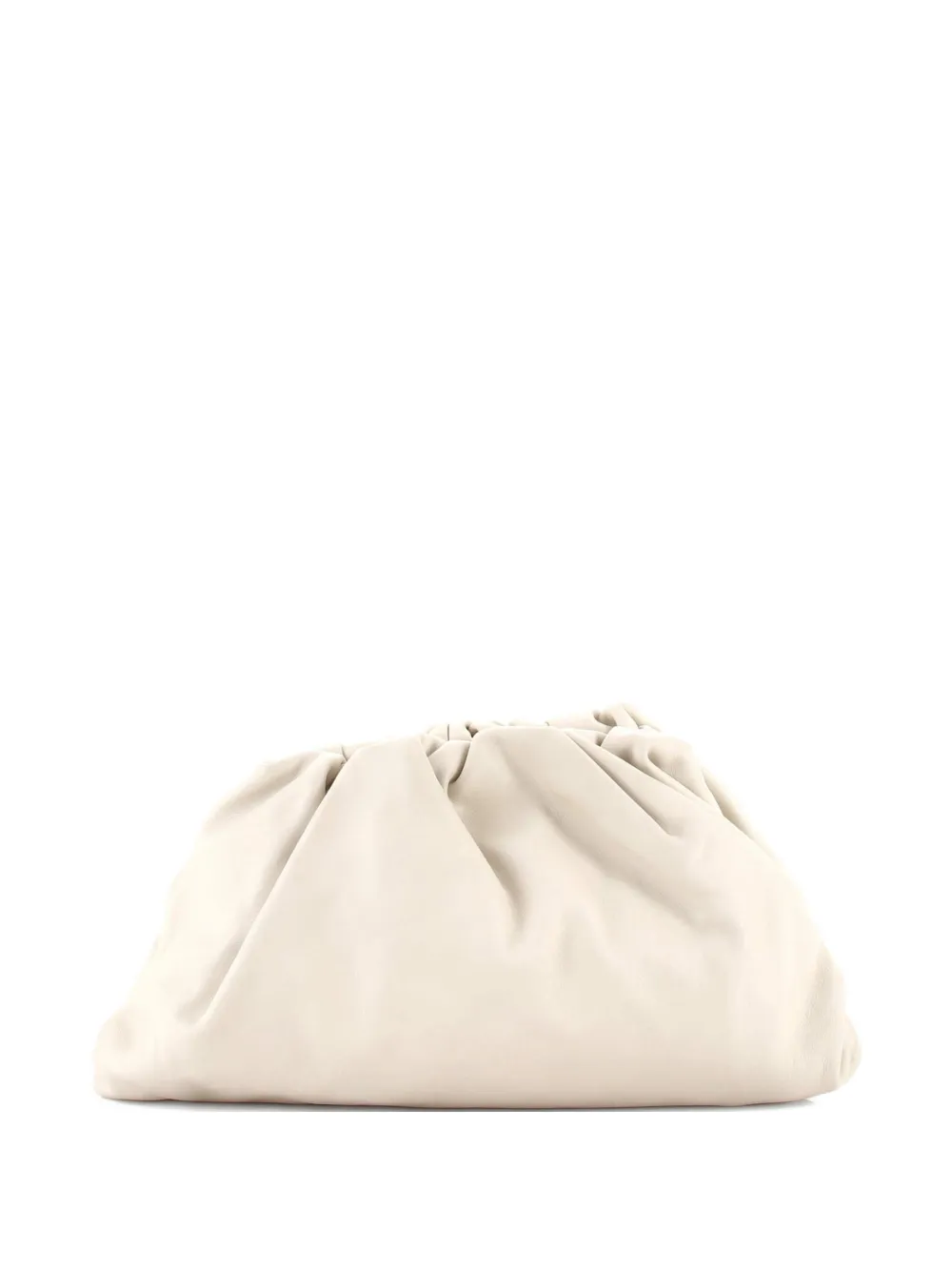 Pre-owned Bottega Veneta The Pouch Leather Teen Clutch Bag In White