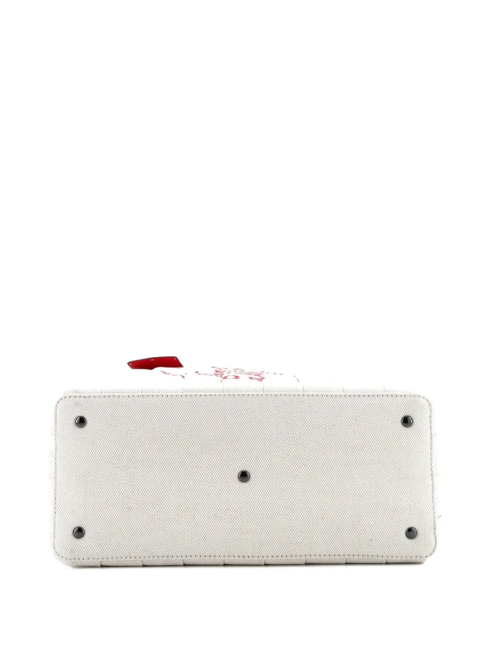 VALENTINO GARAVANI Pre-owned Atelier 05 Pleated Canvas Medium Tote Bag In Red