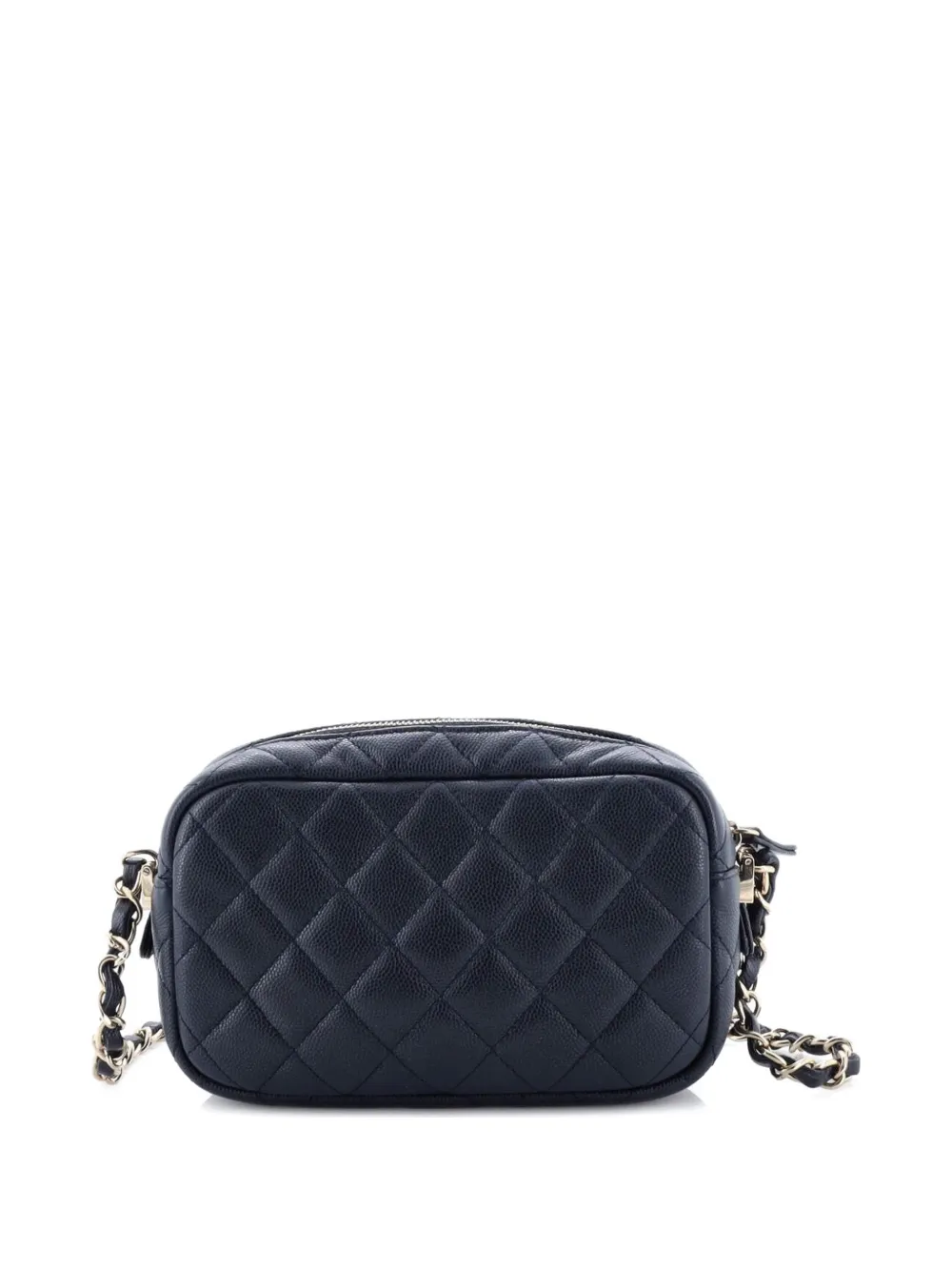 CHANEL Pre-owned Camera Case Bag Quilted Caviar Mini Crossbody Bag In Blue