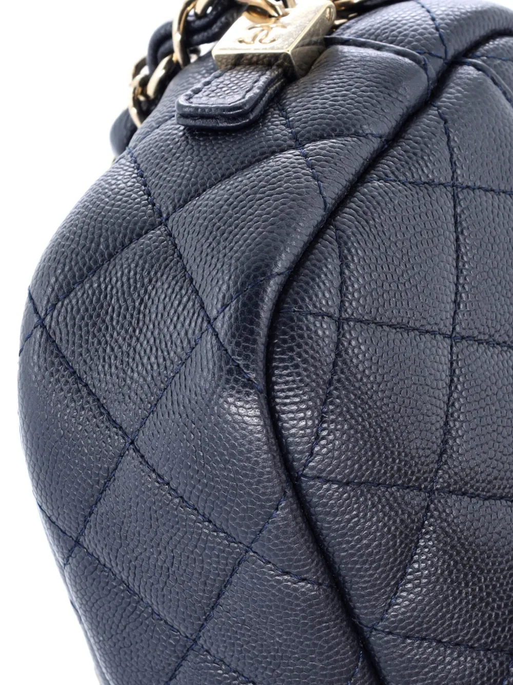 CHANEL Pre-owned Camera Case Bag Quilted Caviar Mini Crossbody Bag In Blue