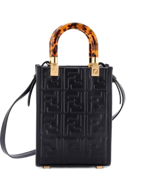 Fendi Pre-Owned Sunshine Shopper Zucca Embossed Leather Mini tote bag