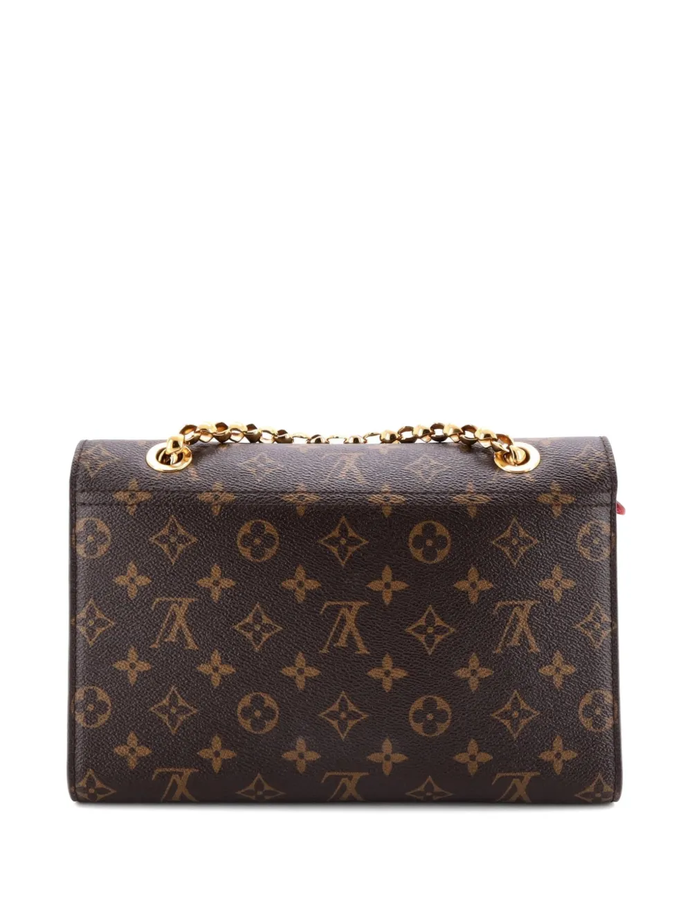 Pre-owned Louis Vuitton Victoire Handbag Monogram Canvas And Leather Shoulder Bag In Brown