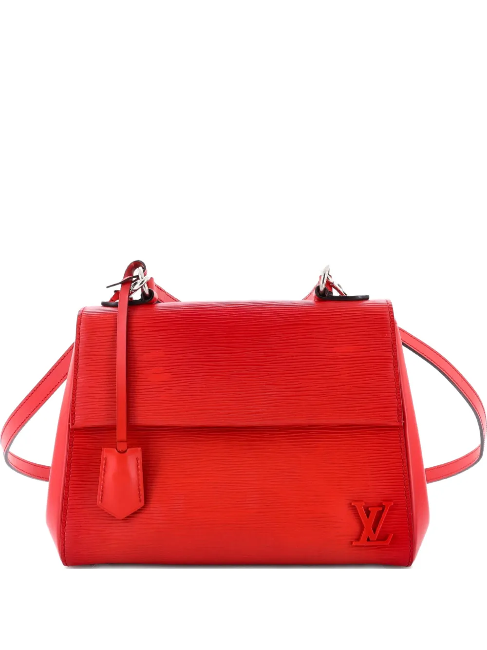 Pre-owned Louis Vuitton Cluny Top Handle Bag Epi Leather Bb Satchel In Red