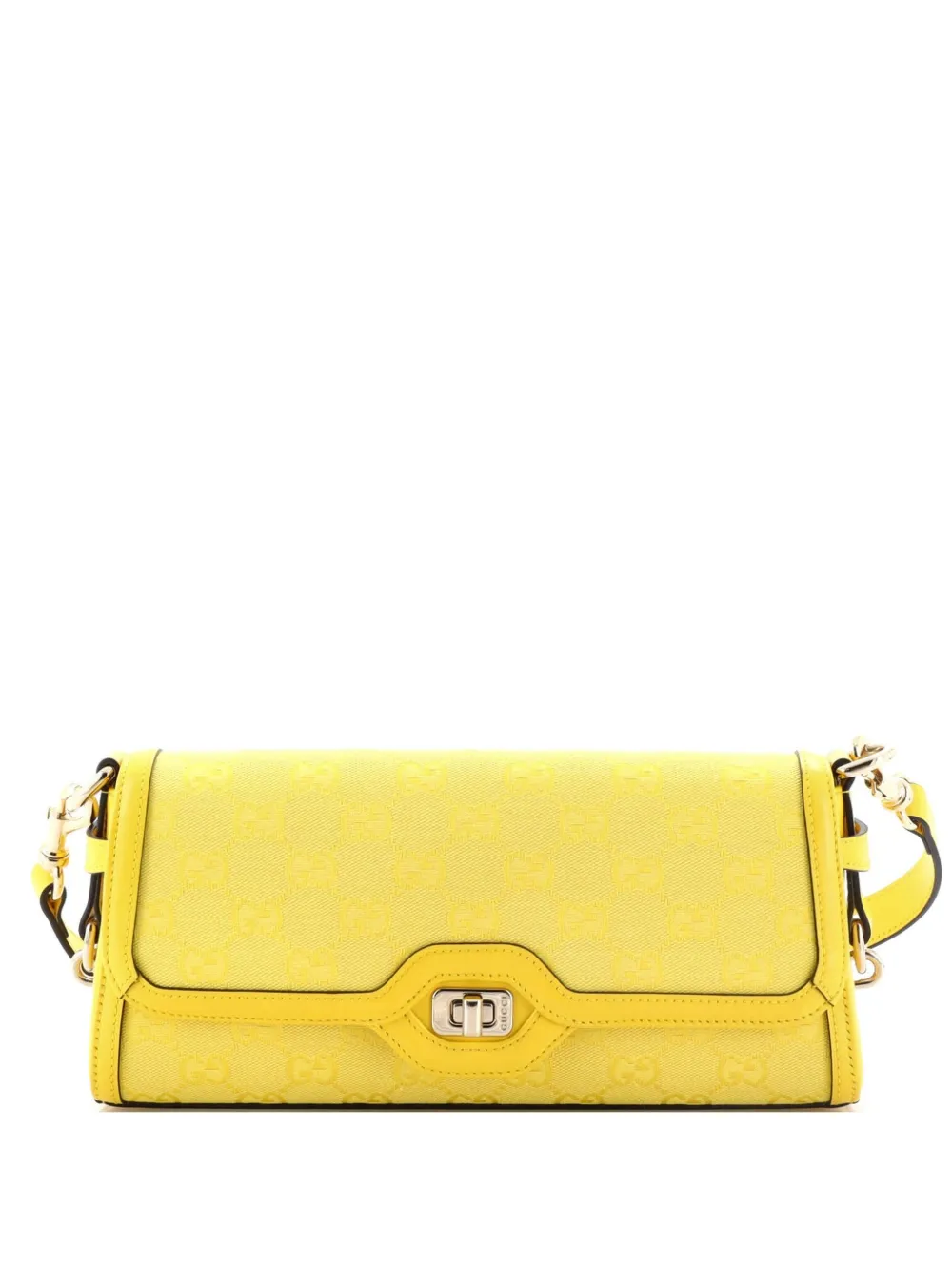 Pre-owned Gucci Luce Canvas Small Shoulder Bag In Yellow