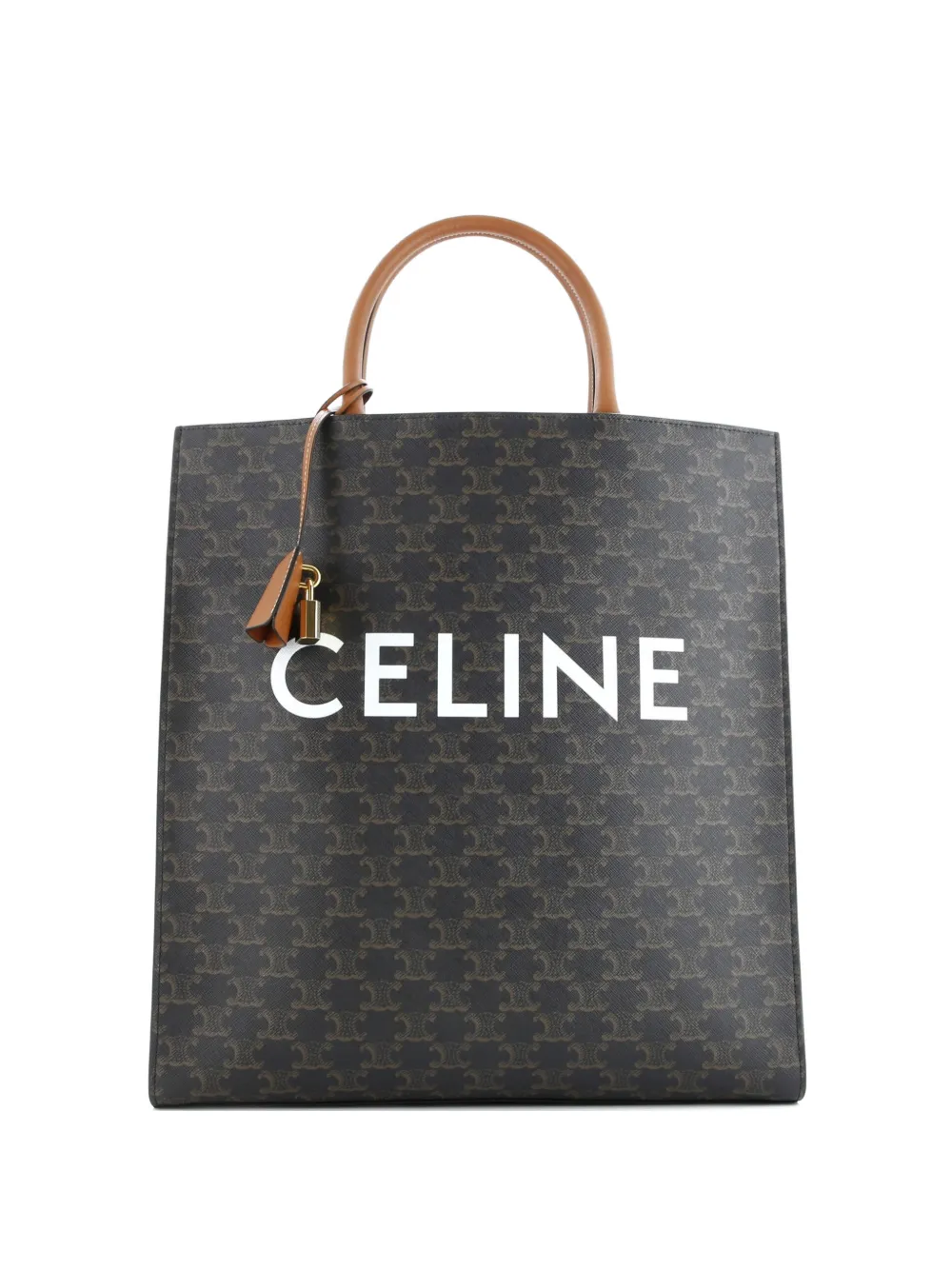 Celine Pre-Owned Vertical Cabas Triomphe Coated Canvas Large tote bag | Brown | Image 1
