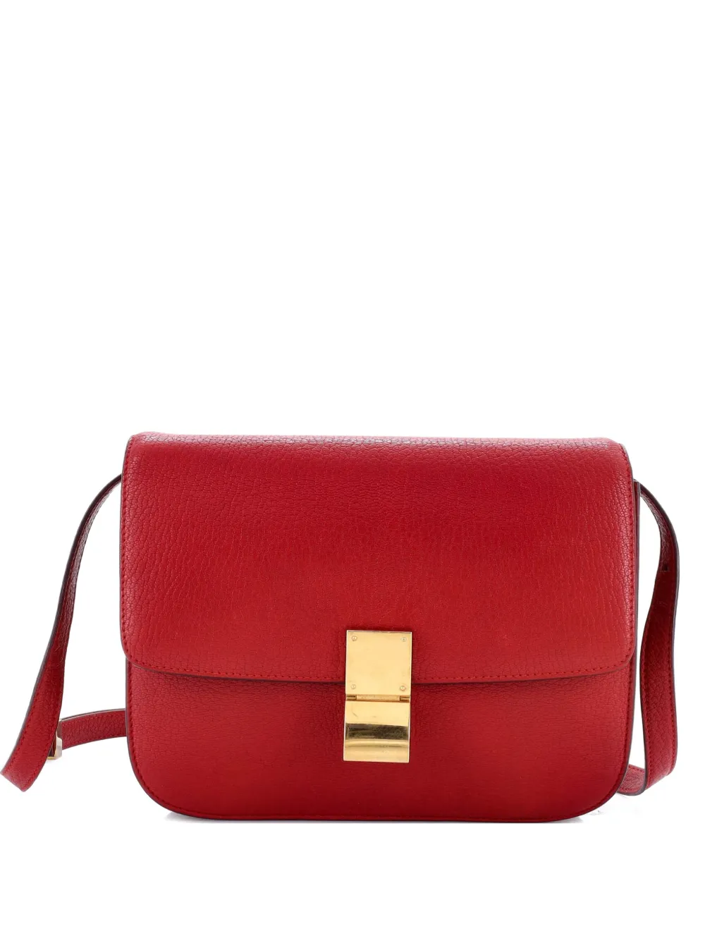 Celine Pre-Owned Classic Box Bag Grainy Leather Medium crossbody bag - Rosso