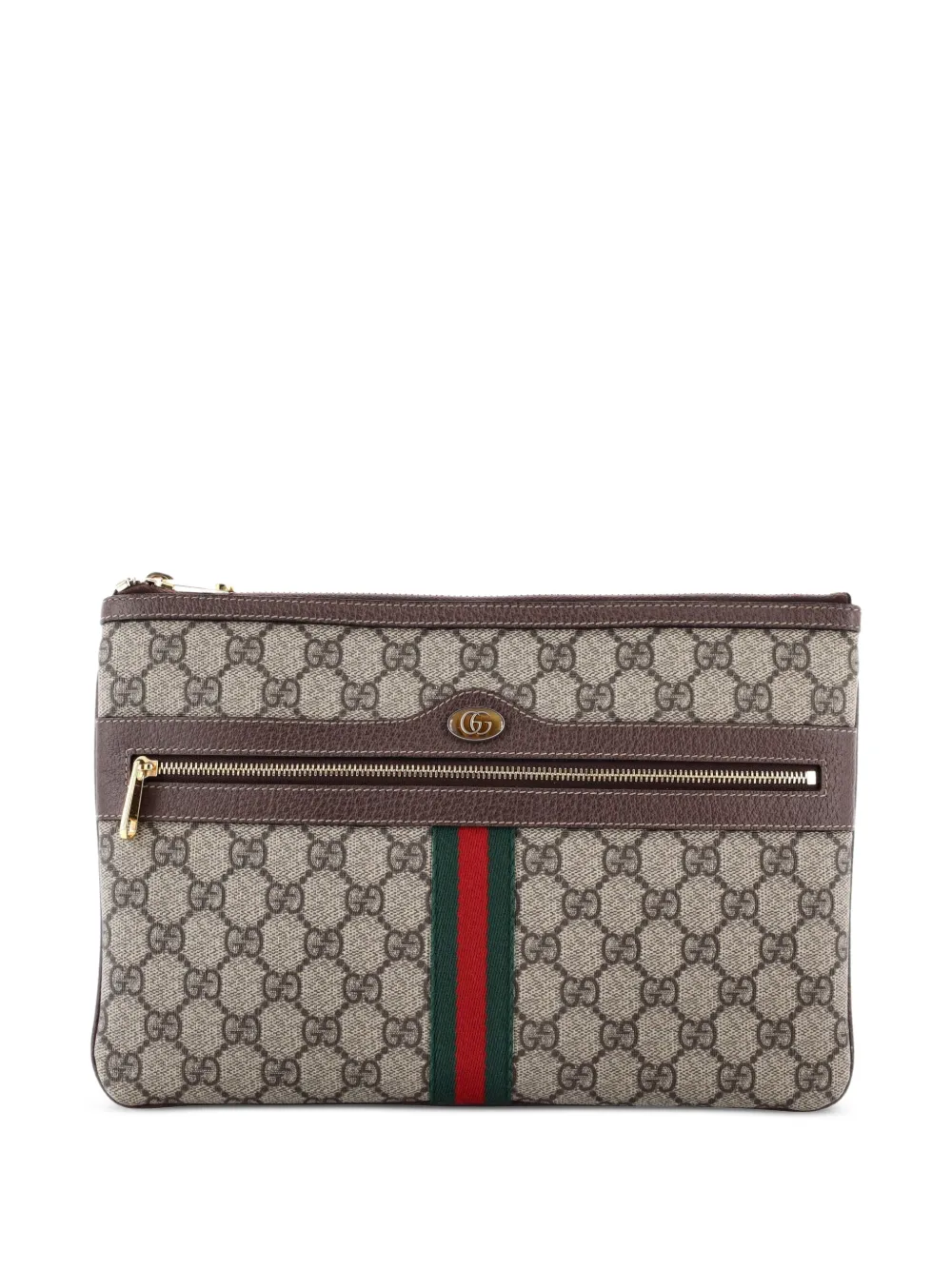 Gucci Pre-Owned Ophidia Zip Pouch GG Coated Canvas Large clutch bag | marrón | Image 1