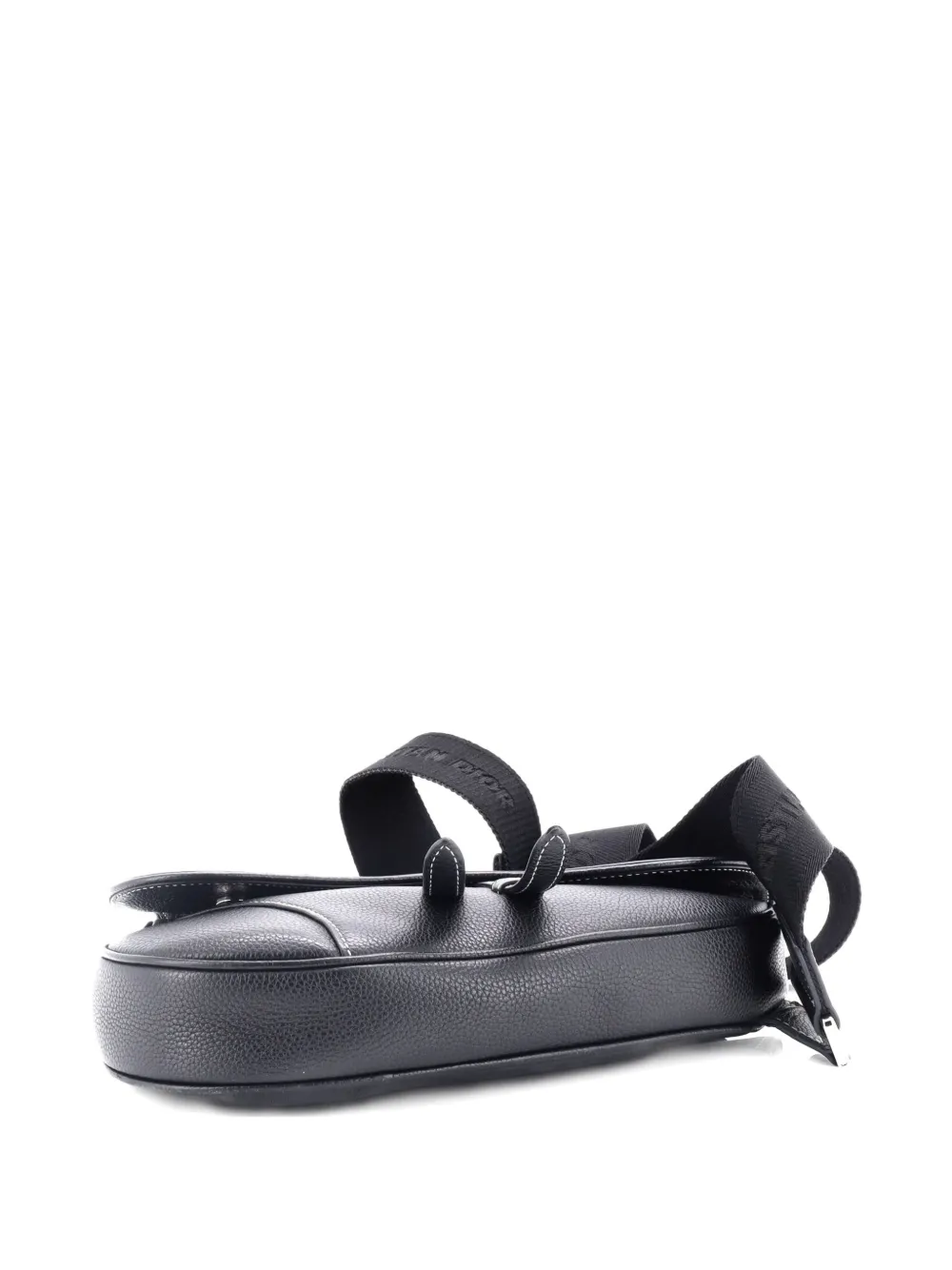 DIOR Pre-owned Shawn Stussy Saddle Leather With Applique Crossbody Bag In Black