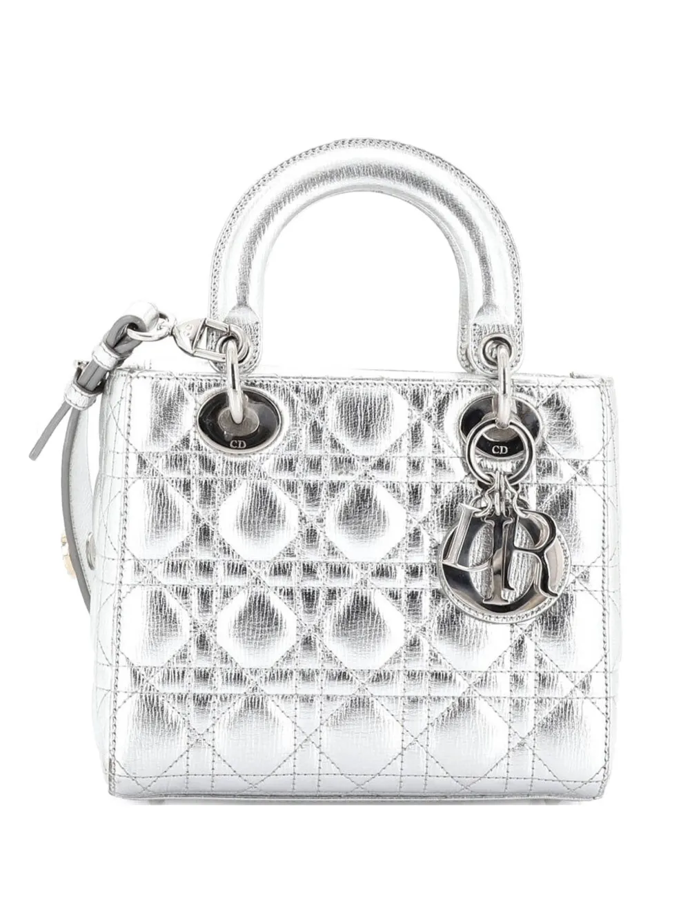 Christian Dior Pre-Owned My Lady Dior Bag Cannage Quilted Leather satchel - Argento