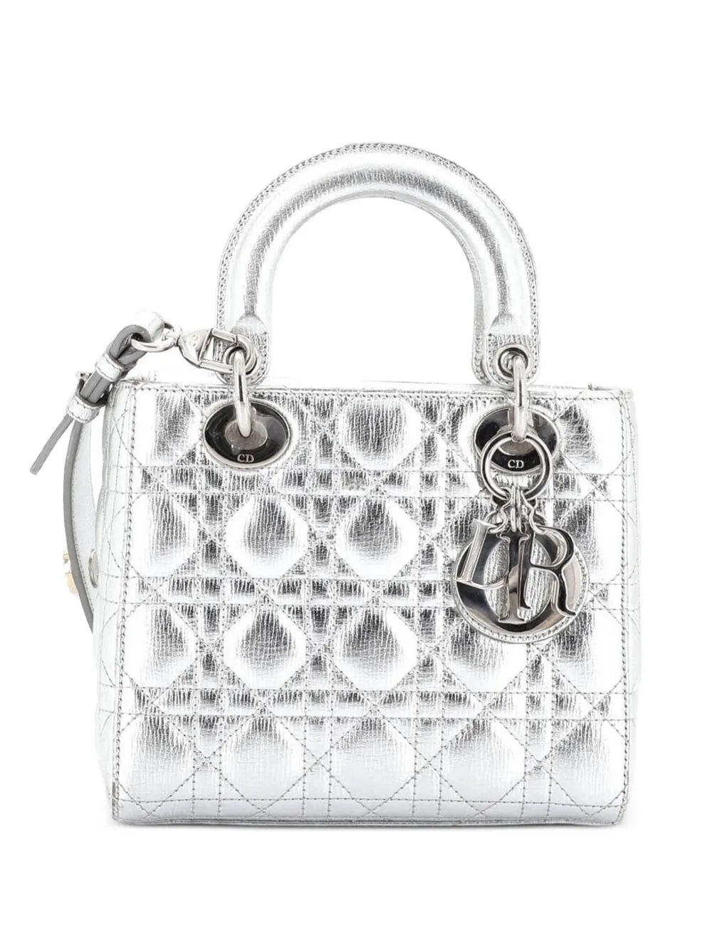 Christian Dior Pre-Owned My Lady Dior Bag Cannage Quilted Leather satchel - Argento