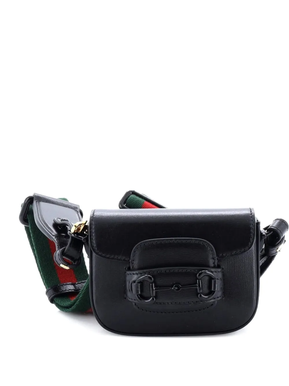 Gucci Pre-Owned Horsebit 1955 Shoulder Bag Leather Mini crossbody bag - Nero