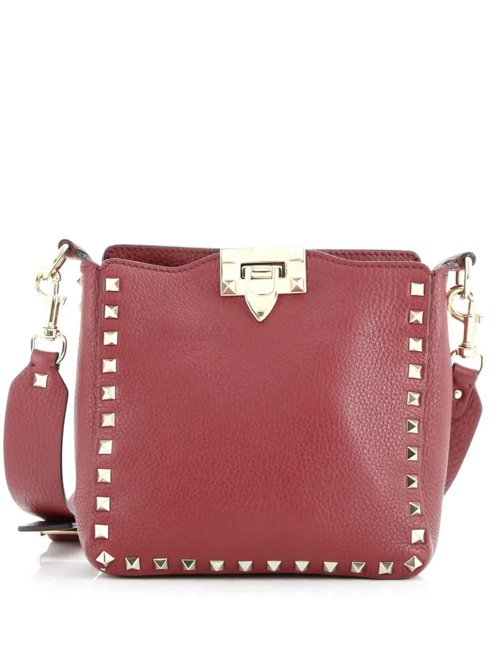 Valentino Garavani Pre-Owned Rockstud Flip Lock Messenger Bag Leather Mini crossbody bag - Rosso