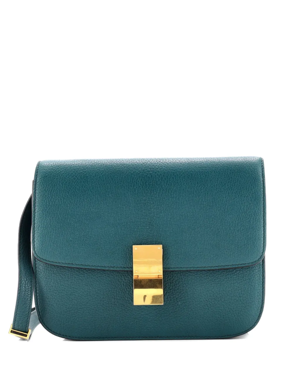Celine Pre-Owned Classic Box Bag Grainy Leather Medium crossbody bag - Verde