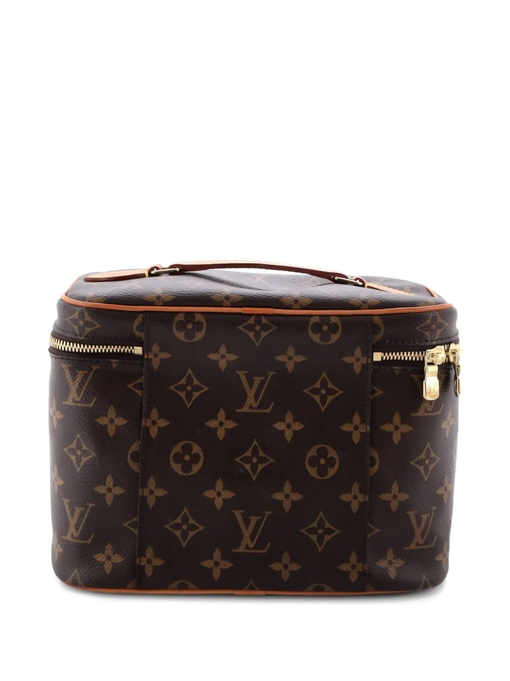 Pre-owned Louis Vuitton Nice Vanity Case Monogram Canvas Bb Pouch In Brown