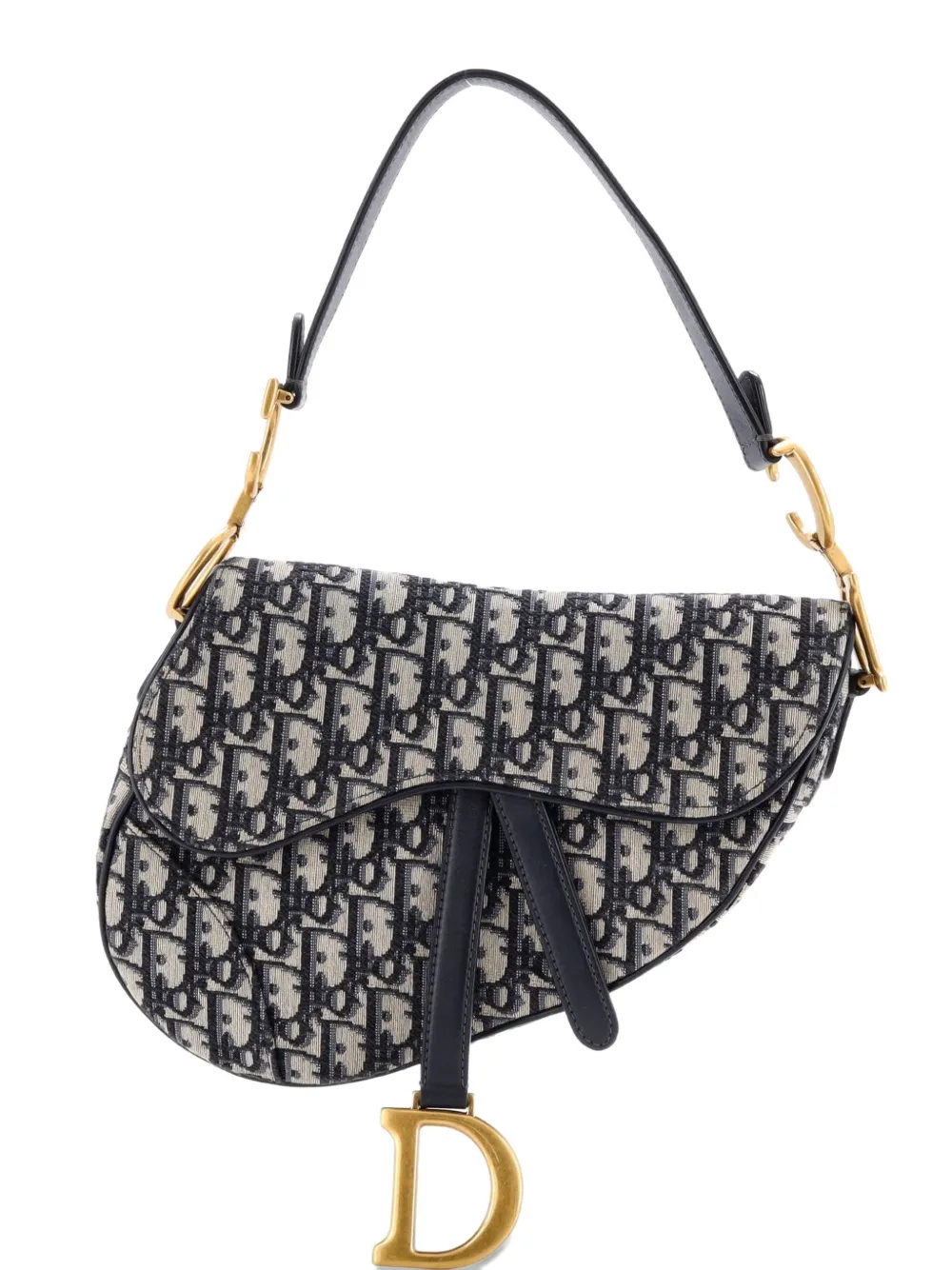 Christian Dior Pre-Owned Saddle Handbag Oblique Canvas Medium shoulder bag - Blu