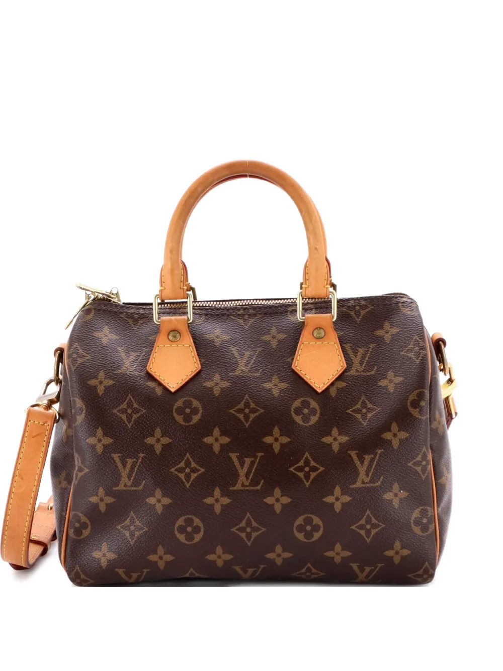 Pre-owned Louis Vuitton Speedy Bandouliere Bag Monogram Canvas 25 Satchel In Brown
