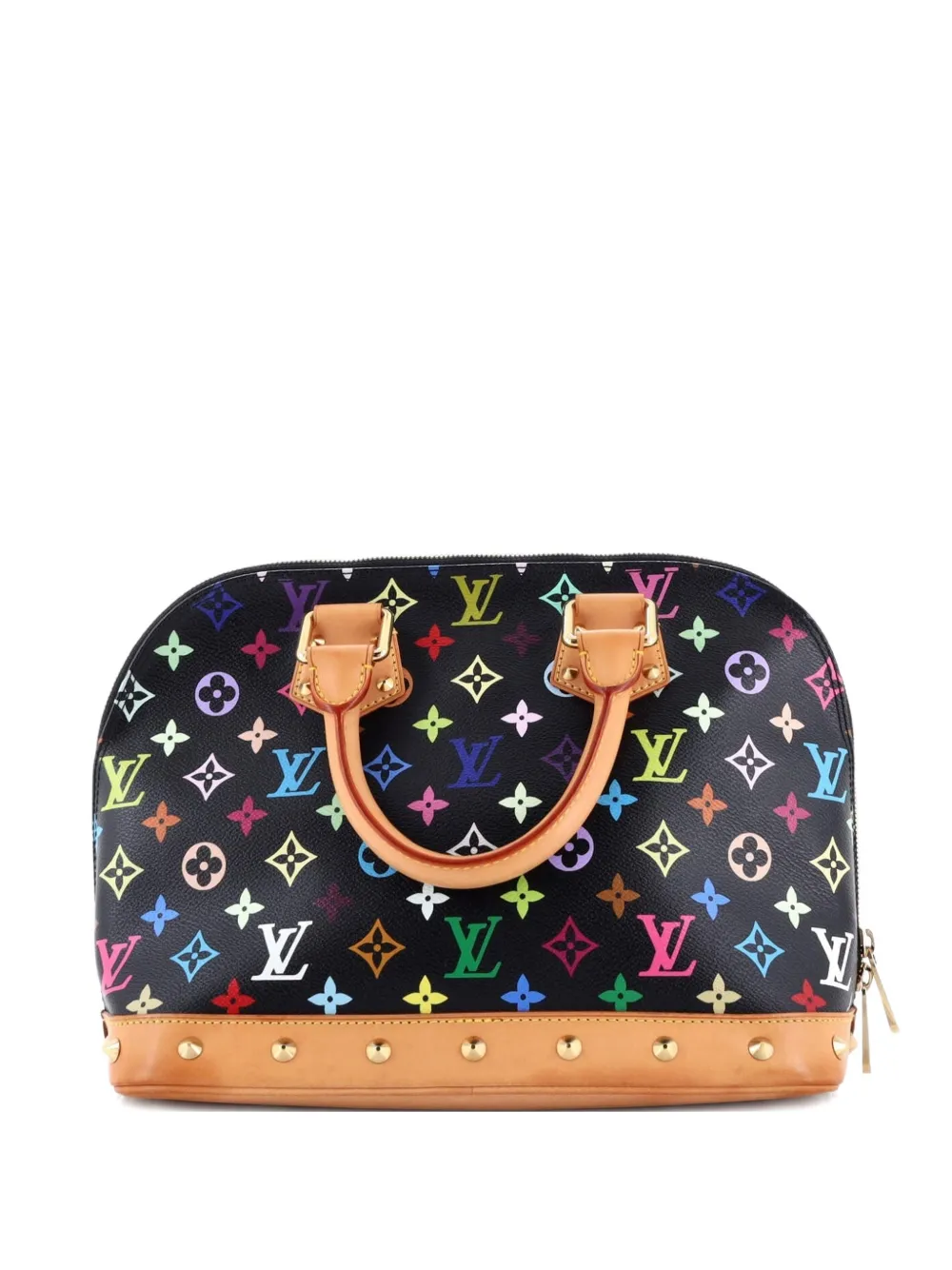 Pre-owned Louis Vuitton Alma Handbag Monogram Multicolor Pm Satchel In Black