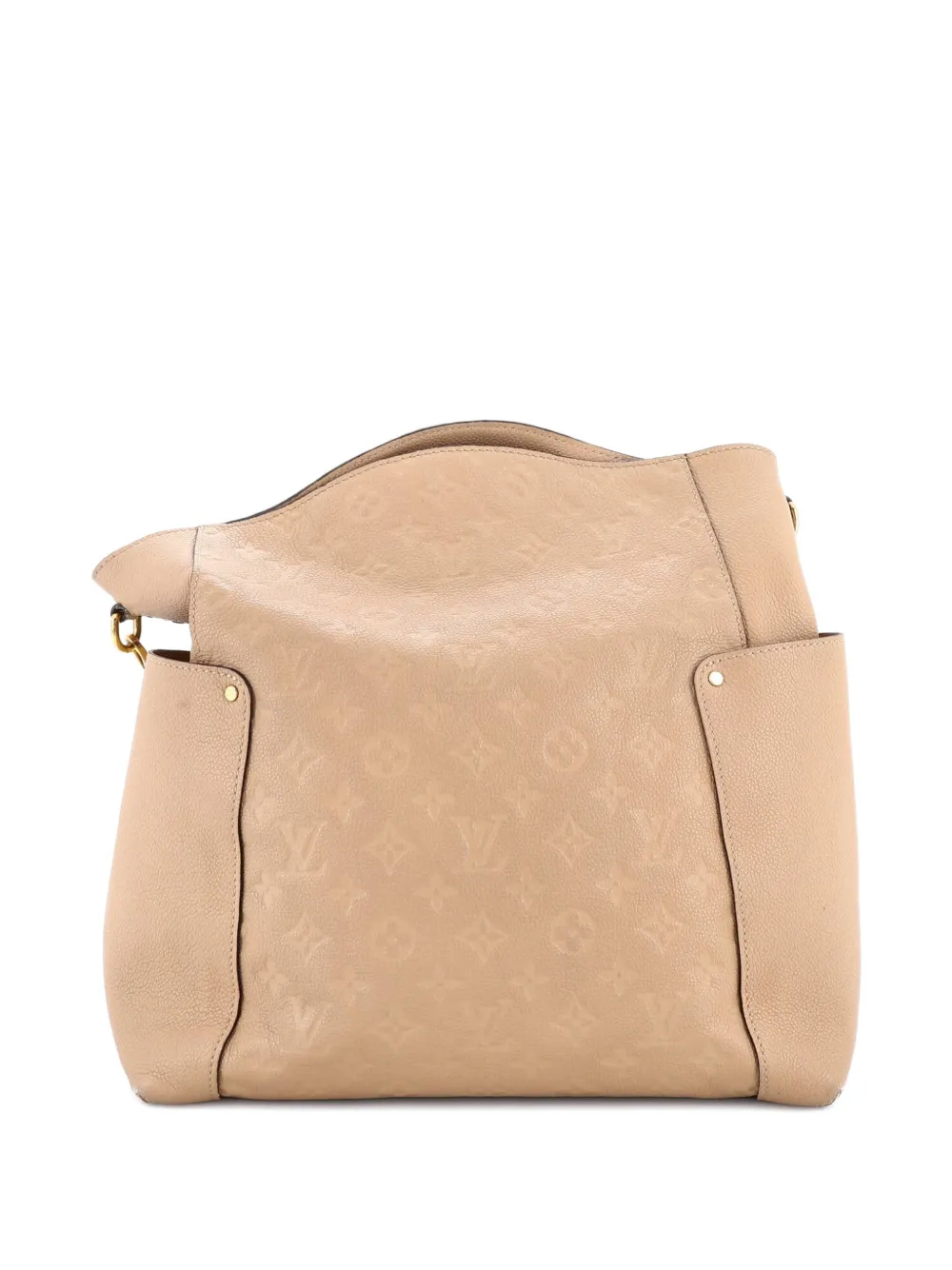 Pre-owned Louis Vuitton Bagatelle Monogram Empreinte Leather Hobo Bag In Neutral