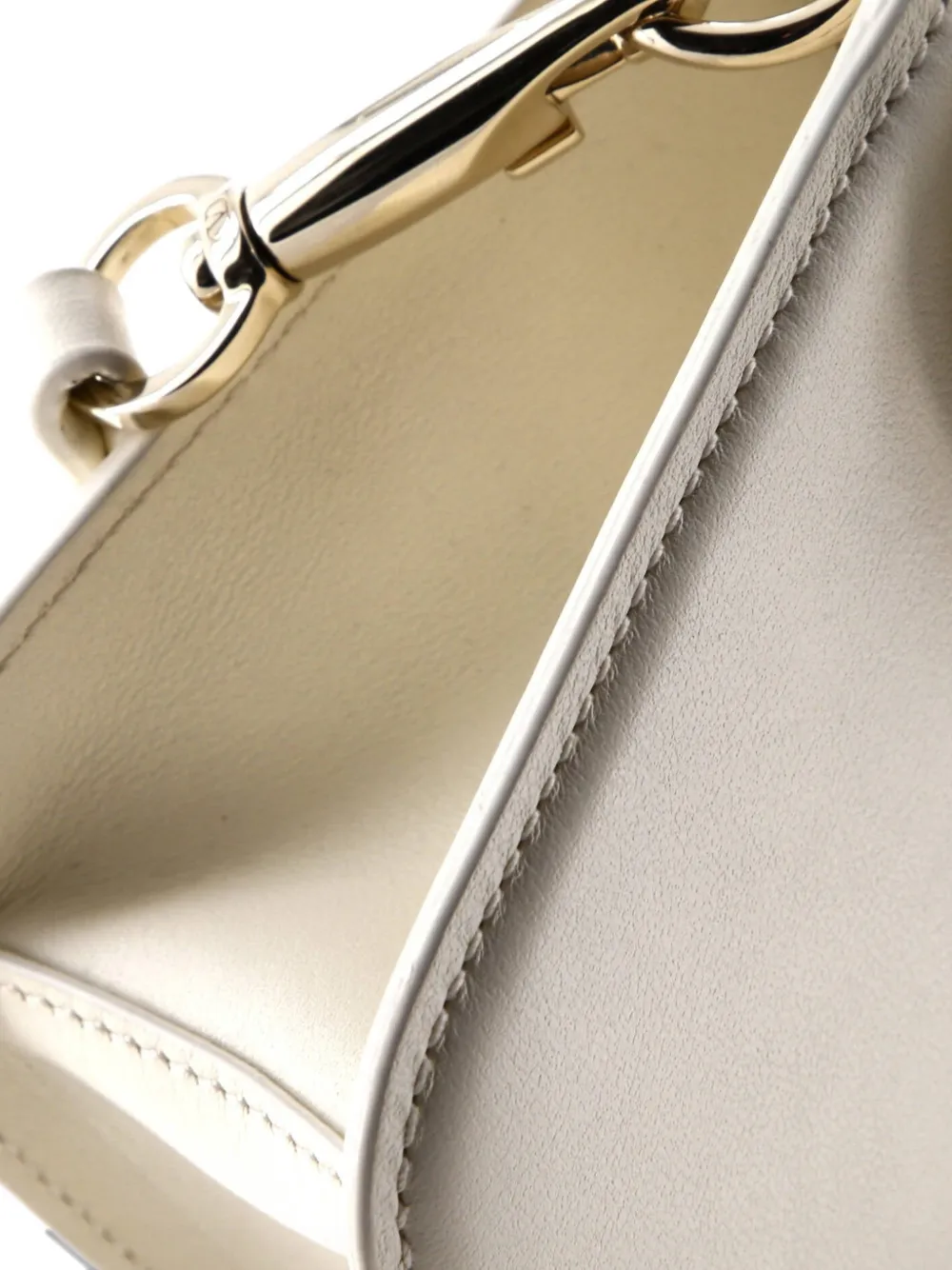 VALENTINO GARAVANI Pre-owned Vlogo Loco Flap Shoulder Bag Leather Medium Clutch Bag In Neutral