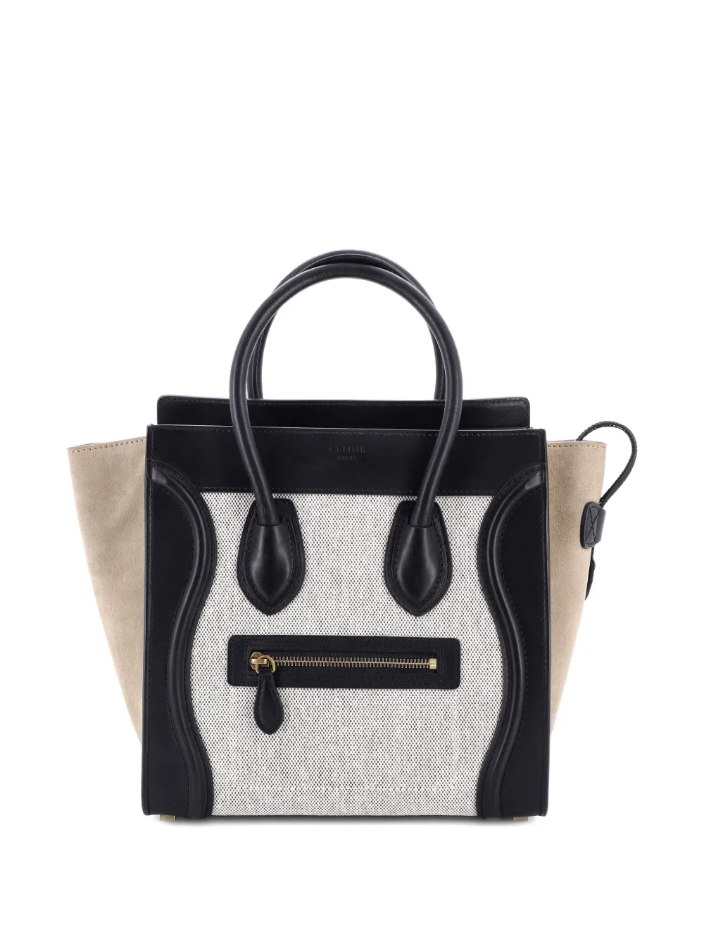 Celine Pre-Owned Luggage Bag Canvas and Leather Mini satchel - Neutrals