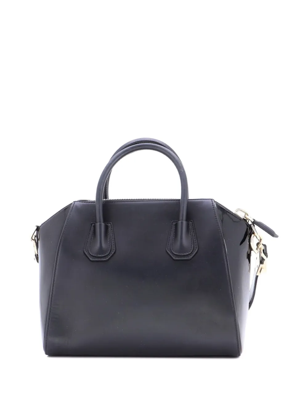 Pre-owned Givenchy Antigona Bag Glazed Leather Small Satchel In Black