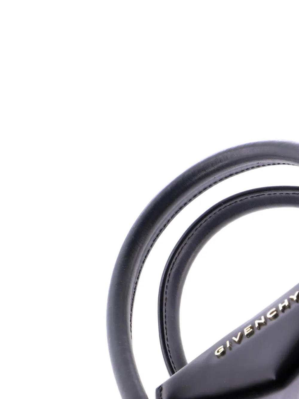 Pre-owned Givenchy Antigona Bag Glazed Leather Small Satchel In Black