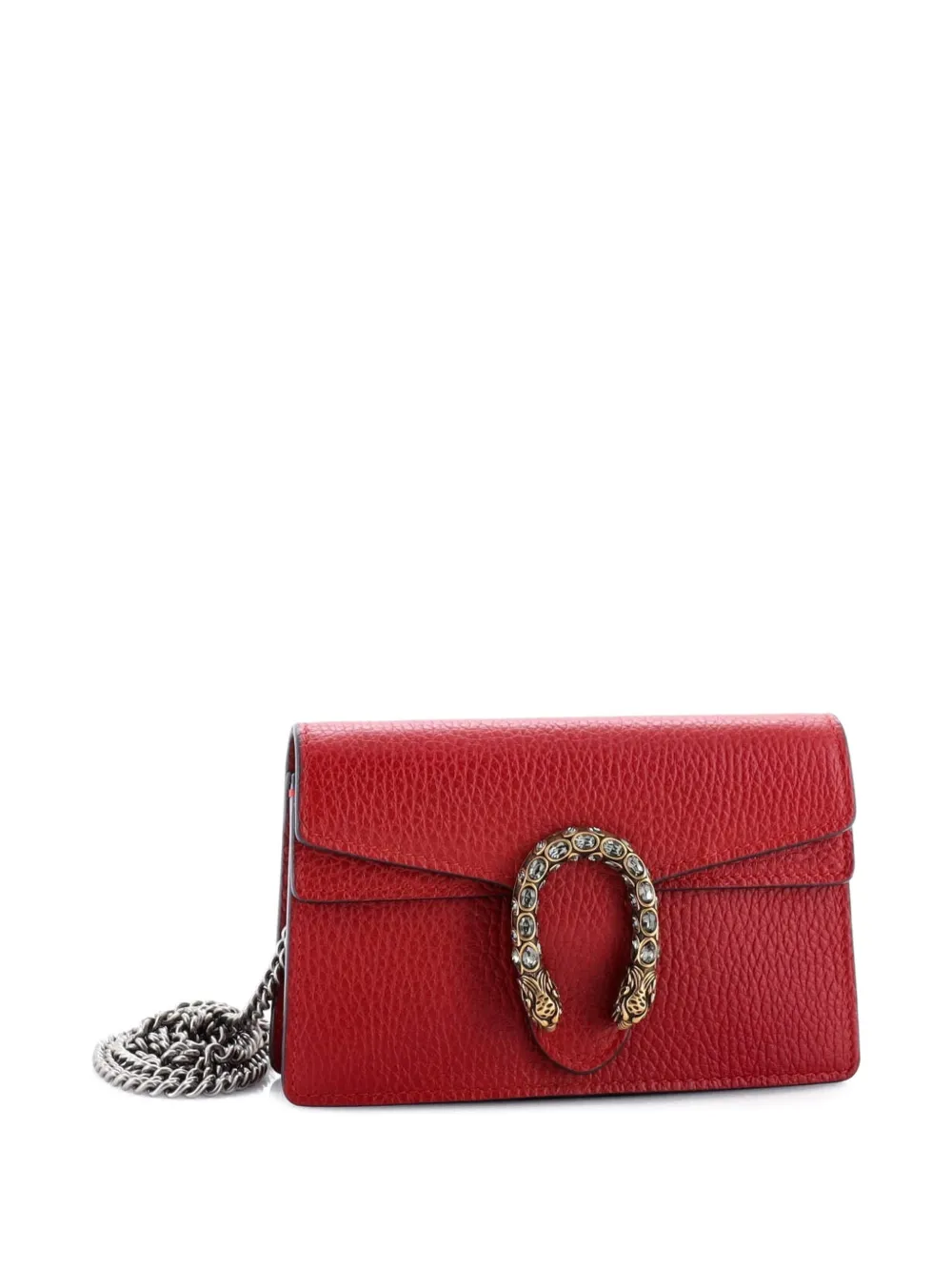 Pre-owned Gucci Dionysus Bag Leather Super Mini Clutch Bag In Red