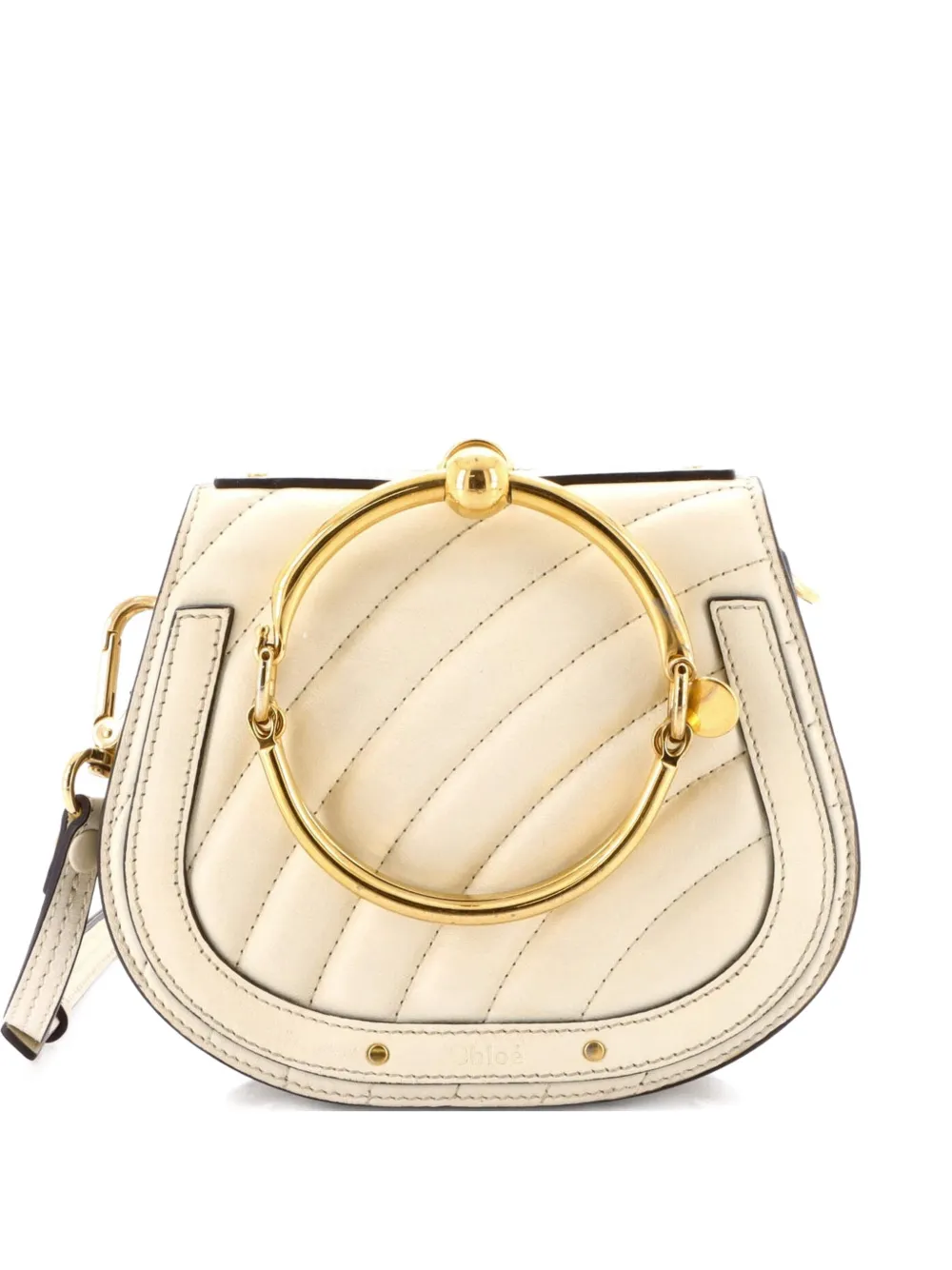 Pre-owned Chloé Nile Quilted Leather Small Crossbody Bag In Neutral