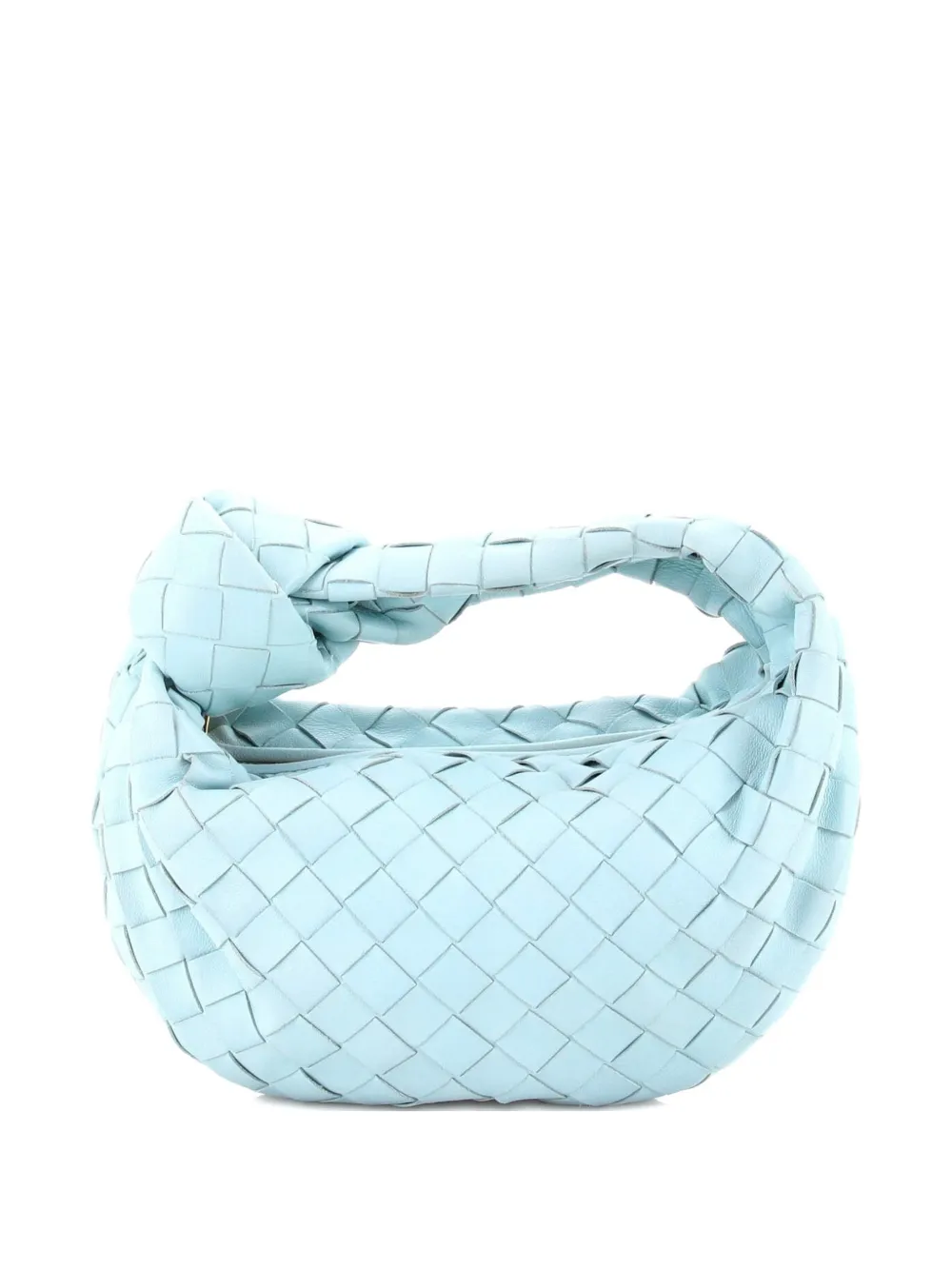 Pre-owned Bottega Veneta Bv Jodie Intrecciato Nappa Mini Hobo Bag In Blue