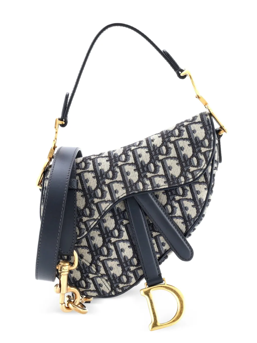 Christian Dior Pre-Owned Saddle Handbag with Strap Oblique Canvas Mini shoulder bag - Blu