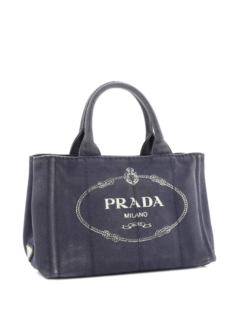 PRADA Pre-owned Canapa Denim Mini Tote Bag In Blue