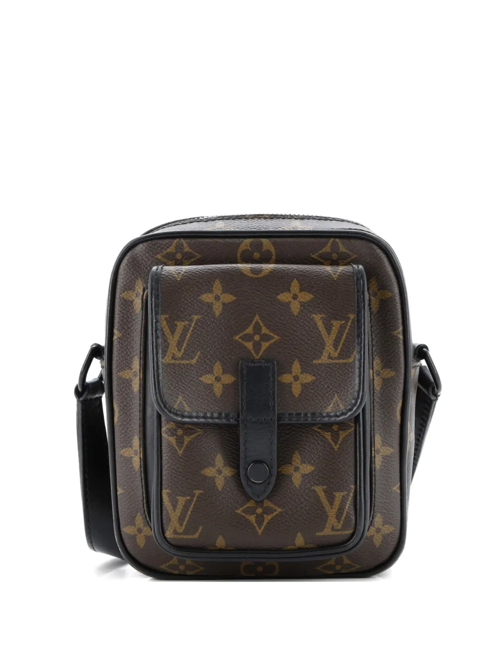 Pre-owned Louis Vuitton Christopher Wearable Wallet Macassar Monogram Canvas Crossbody Bag In Brown