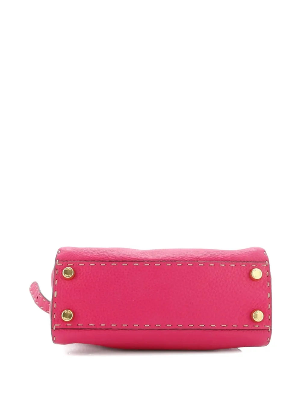 Pre-owned Fendi Selleria Peekaboo Bag Leather Mini Satchel In Pink