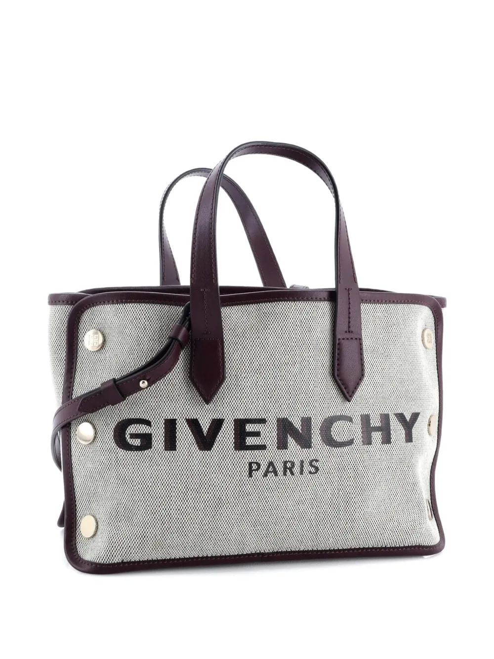 Pre-owned Givenchy Bond Shopper Tote Canvas Mini Shoulder Bag In Purple