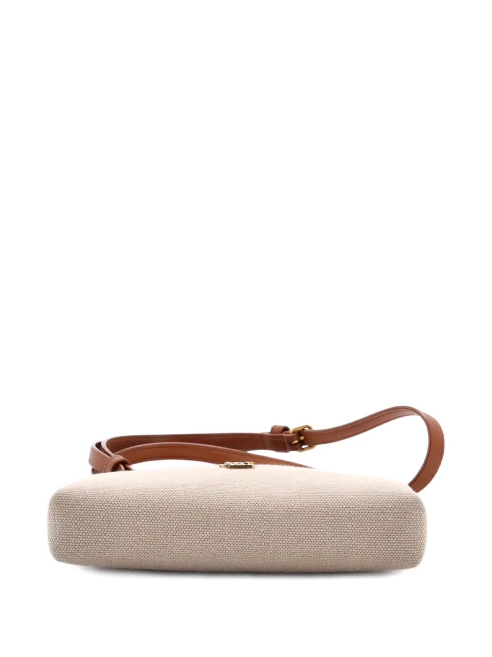 Pre-owned Saint Laurent Gaby Zipped Pouch Canvas Crossbody Bag In Neutral