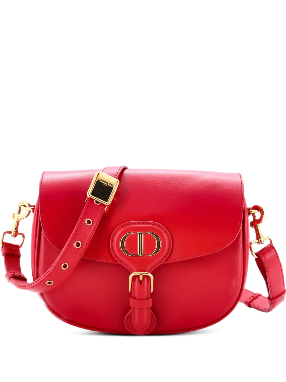 Christian Dior Pre-Owned Bobby Flap Bag Leather Medium crossbody bag - Rosso