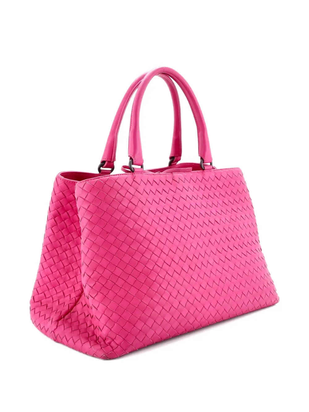 Pre-owned Bottega Veneta Milano Intrecciato Nappa Large Tote Bag In Pink