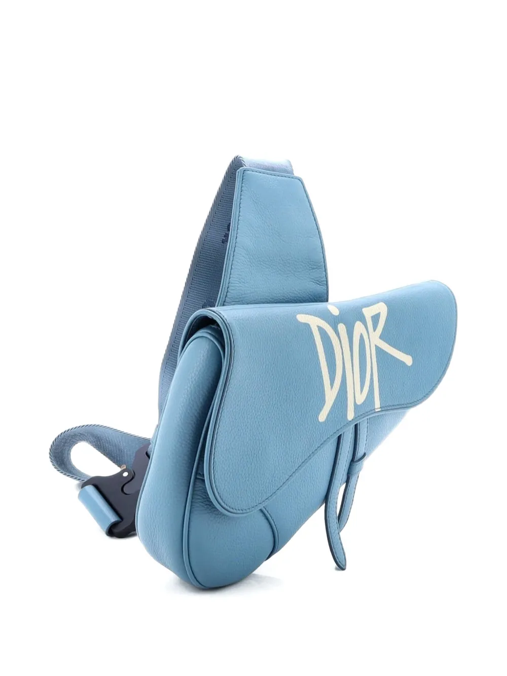 Shawn Stussy Saddle Printed Leather Crossbody Bag