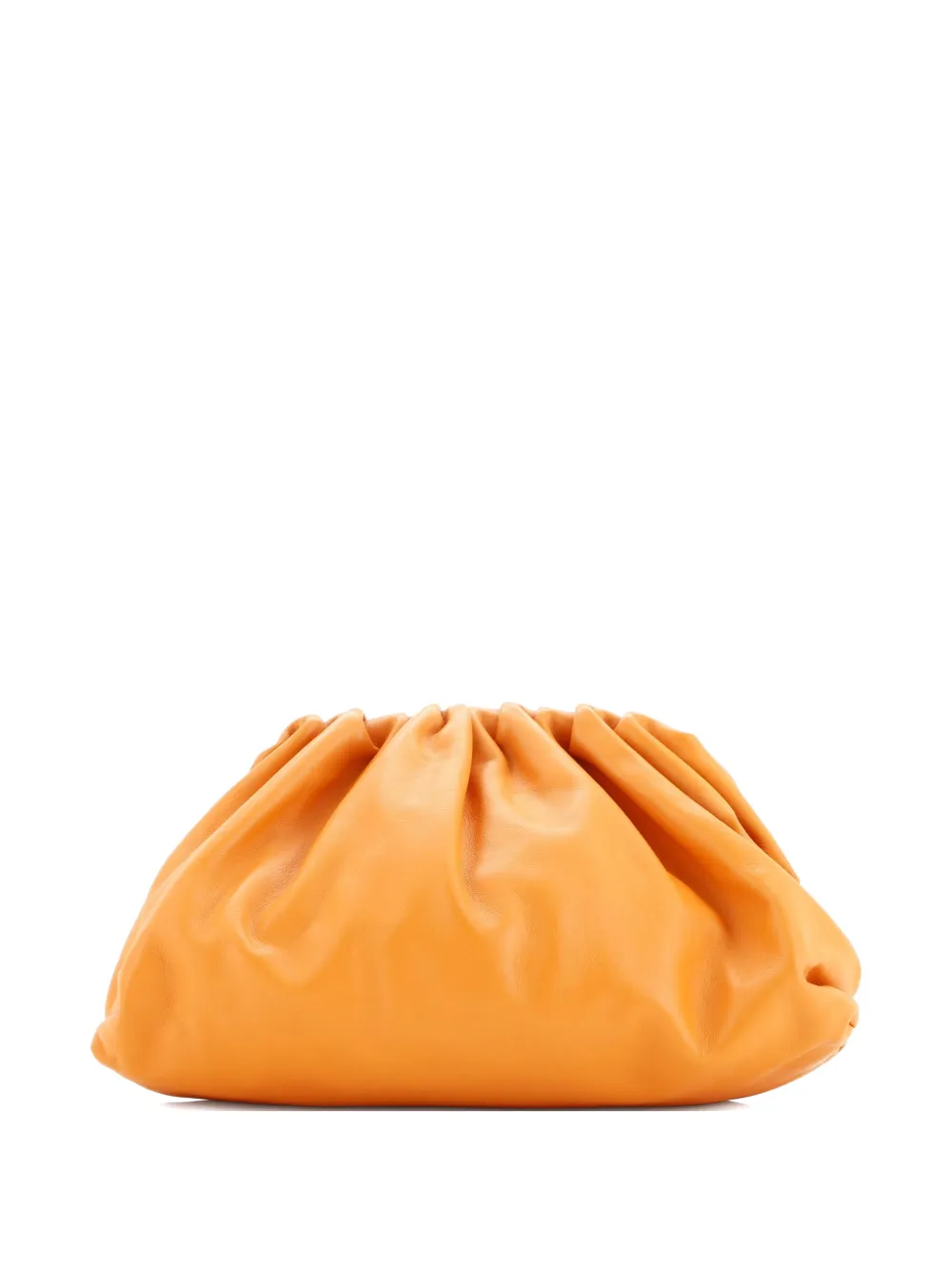 Pre-owned Bottega Veneta The Pouch Leather Teen Clutch Bag In Orange