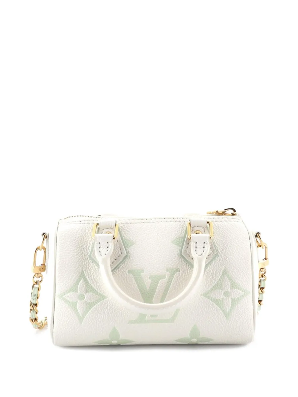 LOUIS VUITTON Pre-owned Chain Speedy Bandouliere Nm Bag Bicolor Monogram Empreinte Giant Nano Shoulder Bag In Green