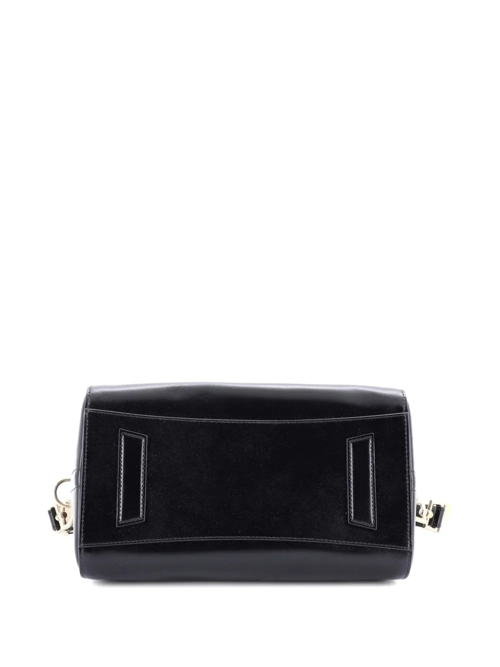 Pre-owned Givenchy Antigona Bag Glazed Leather Small Satchel In Black