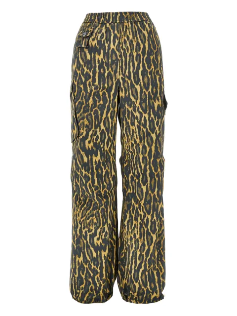 GANNI pantalones con estampado de leopardo