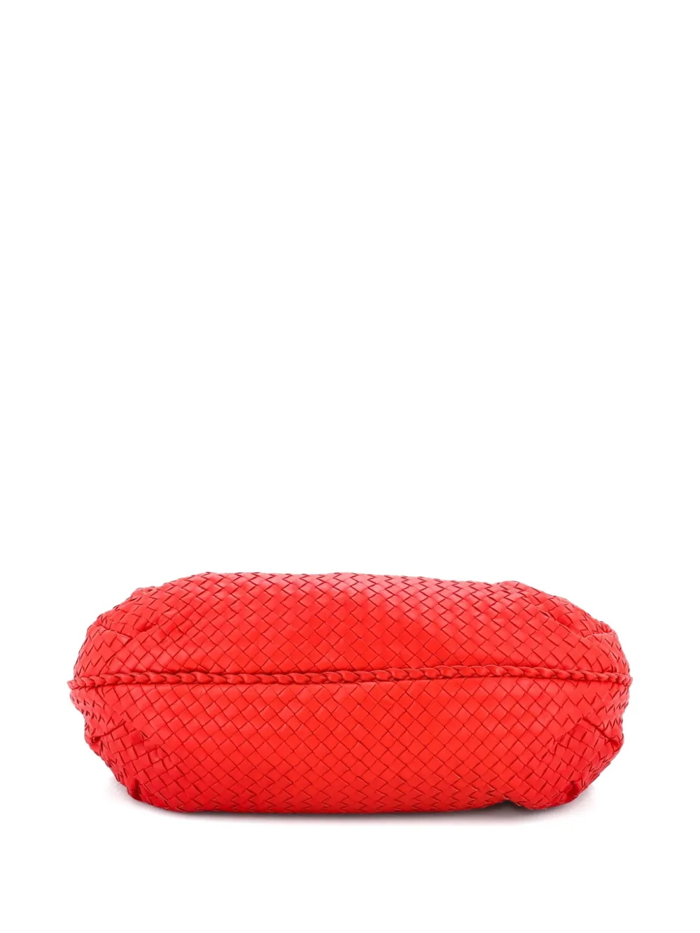 Pre-owned Bottega Veneta Belly Intrecciato Nappa Large Hobo Bag In Red