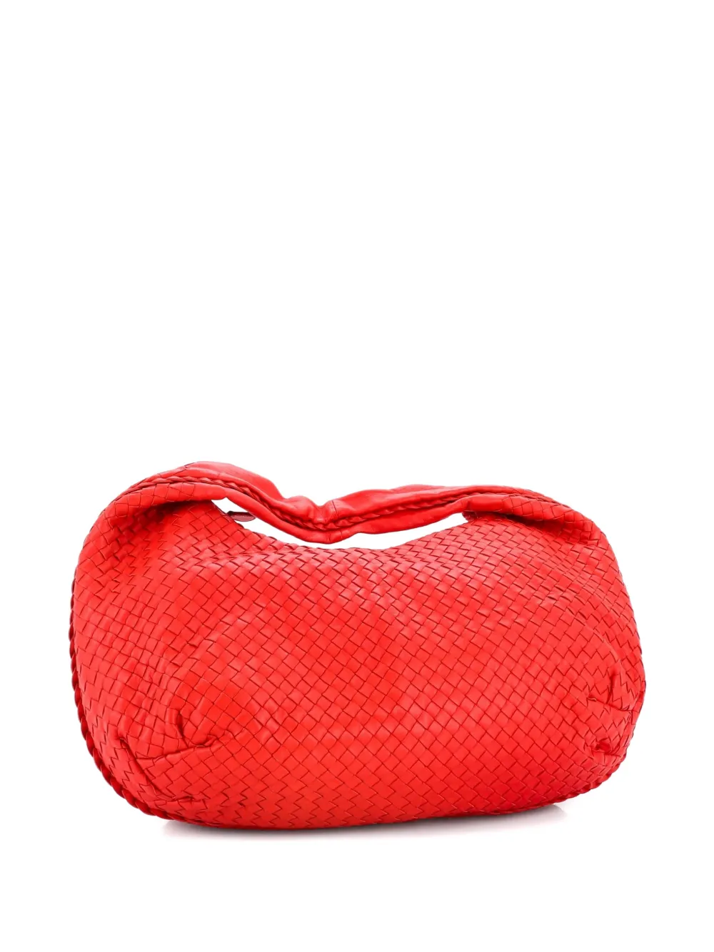 Pre-owned Bottega Veneta Belly Intrecciato Nappa Large Hobo Bag In Red
